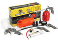 Set unelte pneumatice 18 piese. Pistol de vopsit, suflat aer, spălat, manometru, furtun si accesorii
