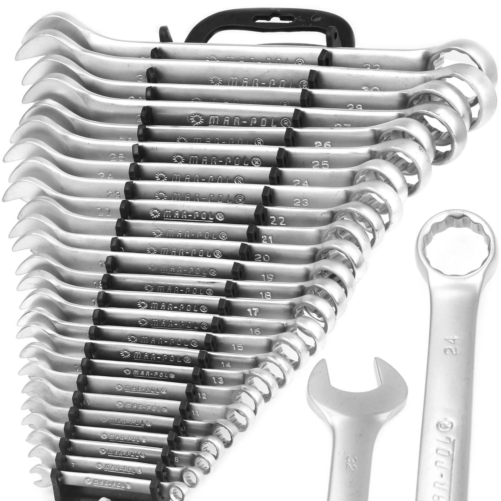 Set chei combinate fixe/inelare 6-32mm 25 piese Chrome Vanadium + organizator - Bjc tools Imagine principală a produsului