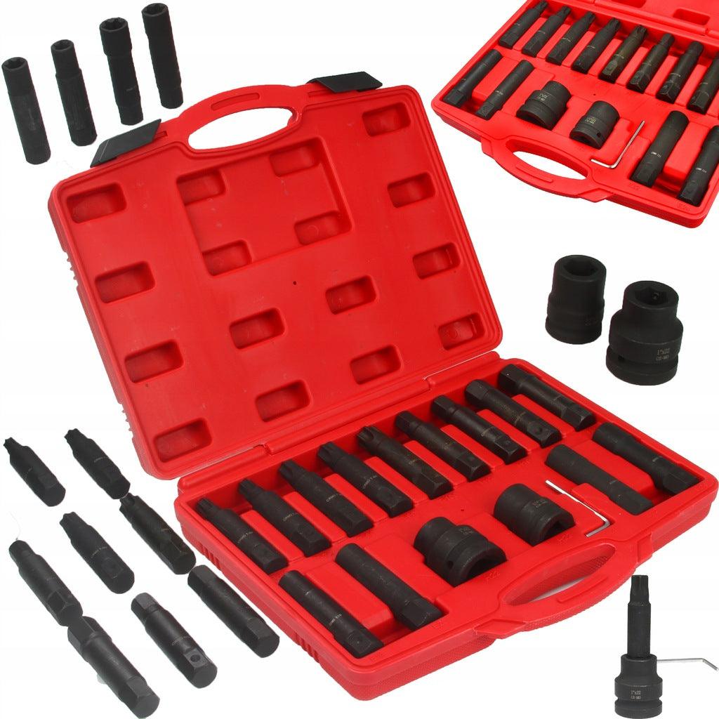 Trusa Biti hexagon, torx si tubulare torx E de impact 3/4 si 1Tol ptr camioane 16 piese BJC - Bjc tools