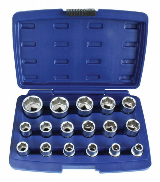 Trusa tubulare profesionale anti-alunecare 1/2 17 piese 6 laturi 10-32mm - Bjc tools