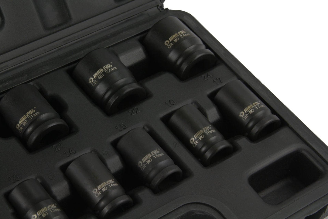 Trusa chei tubulare impact 1/2" scurte 10-24mm 13 piese - Bjc tools