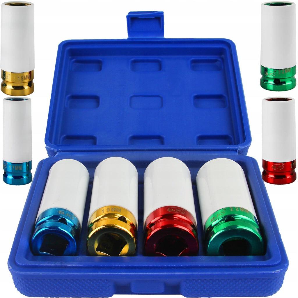 Set chei tubulare de impact cu protecție pt jante 17 19 21 22 mm 1/2 Profesional - Bjc tools