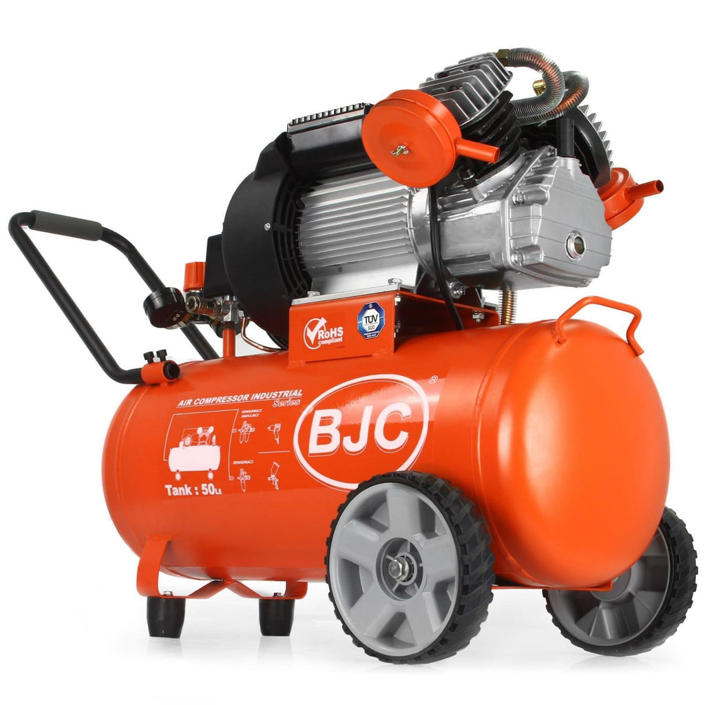 Compresor aer comprimat profesional, 50 litri, 2 pistoane, 10 bari, 395L/min 3HP (Produs resigilat) - Bjc tools
