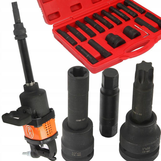Trusa Biti hexagon, torx si tubulare torx E de impact 3/4 si 1Tol ptr camioane 16 piese BJC - Bjc tools