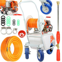 Atomizor pe benzina 50 litri cu carucior si furtun lung pe rola, Pulverizator substanțe, motostropitoare - Bjc tools