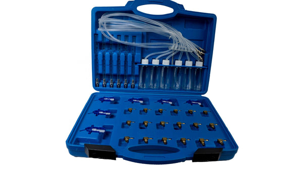 Tester verificare diagnostic tur retur injectoare common rail Bosch Denso Delphi Siemens,Set de debitmetre pentru motoare Diesel - Bjc tools