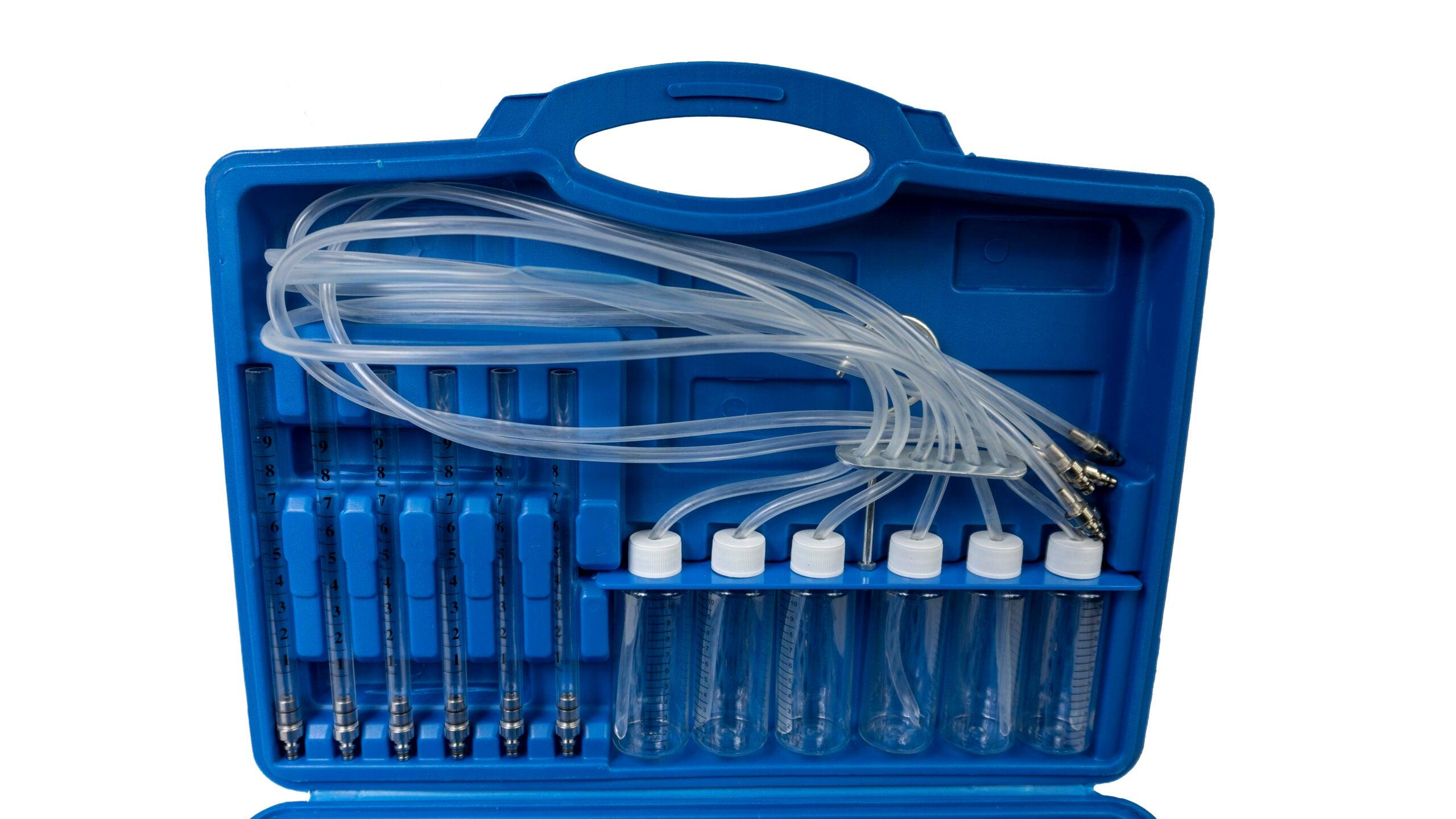 Tester verificare diagnostic tur retur injectoare common rail Bosch Denso Delphi Siemens,Set de debitmetre pentru motoare Diesel - Bjc tools