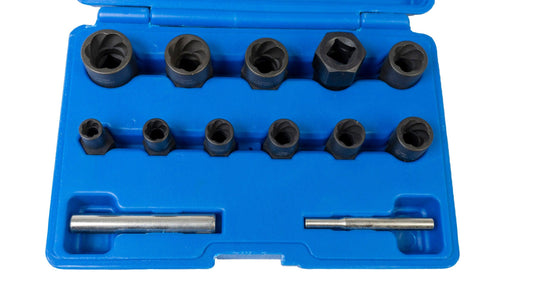 Trusa extras suruburi si piulite, Set extractoare 13buc twist 1/2 si 3/8 8-21 mm - Bjc tools