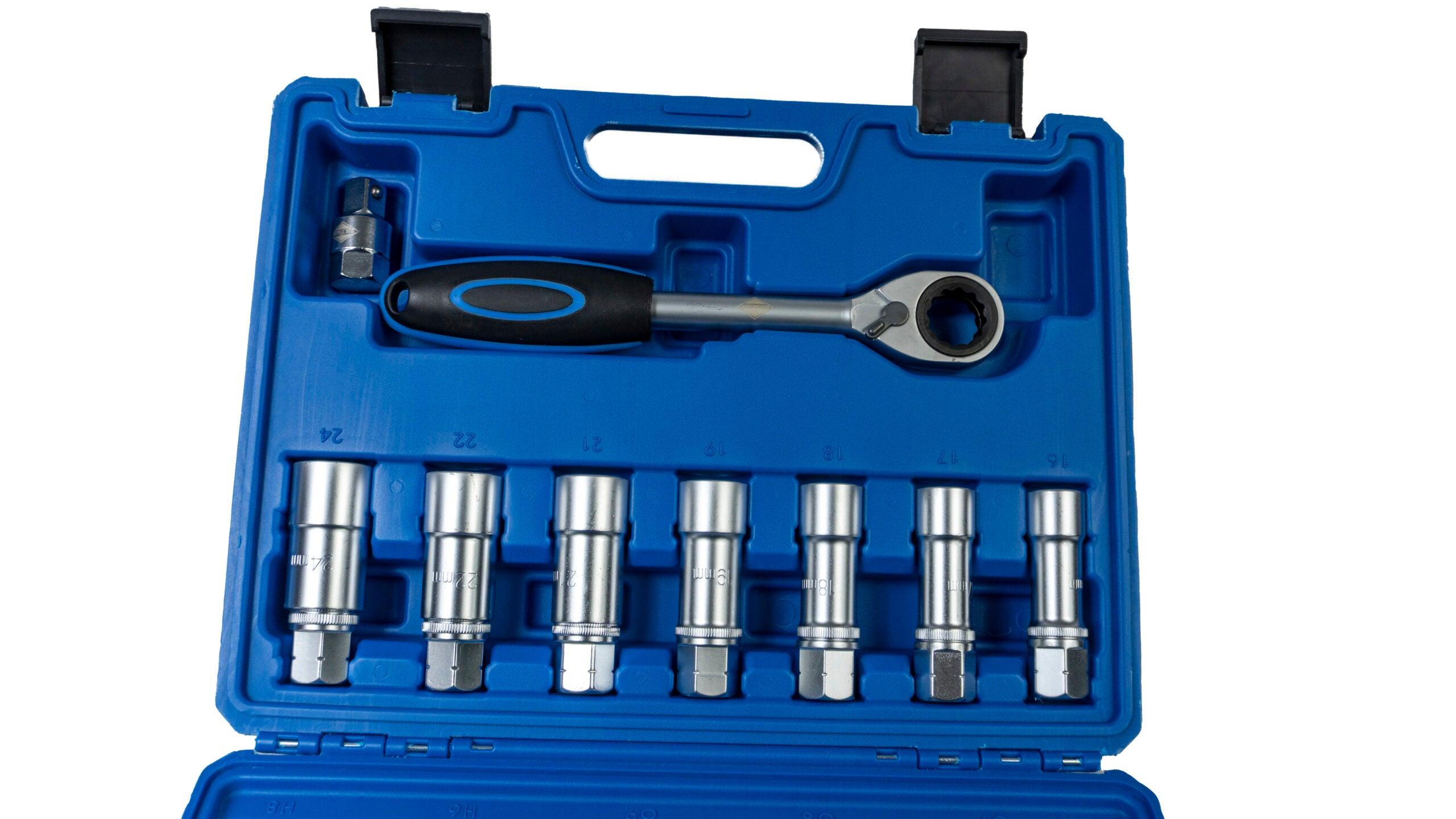 Trusa chei demontare amortizoare, Set de unelte pentru îndepărtarea și instalarea amortizoarelor 19pcs - Bjc tools