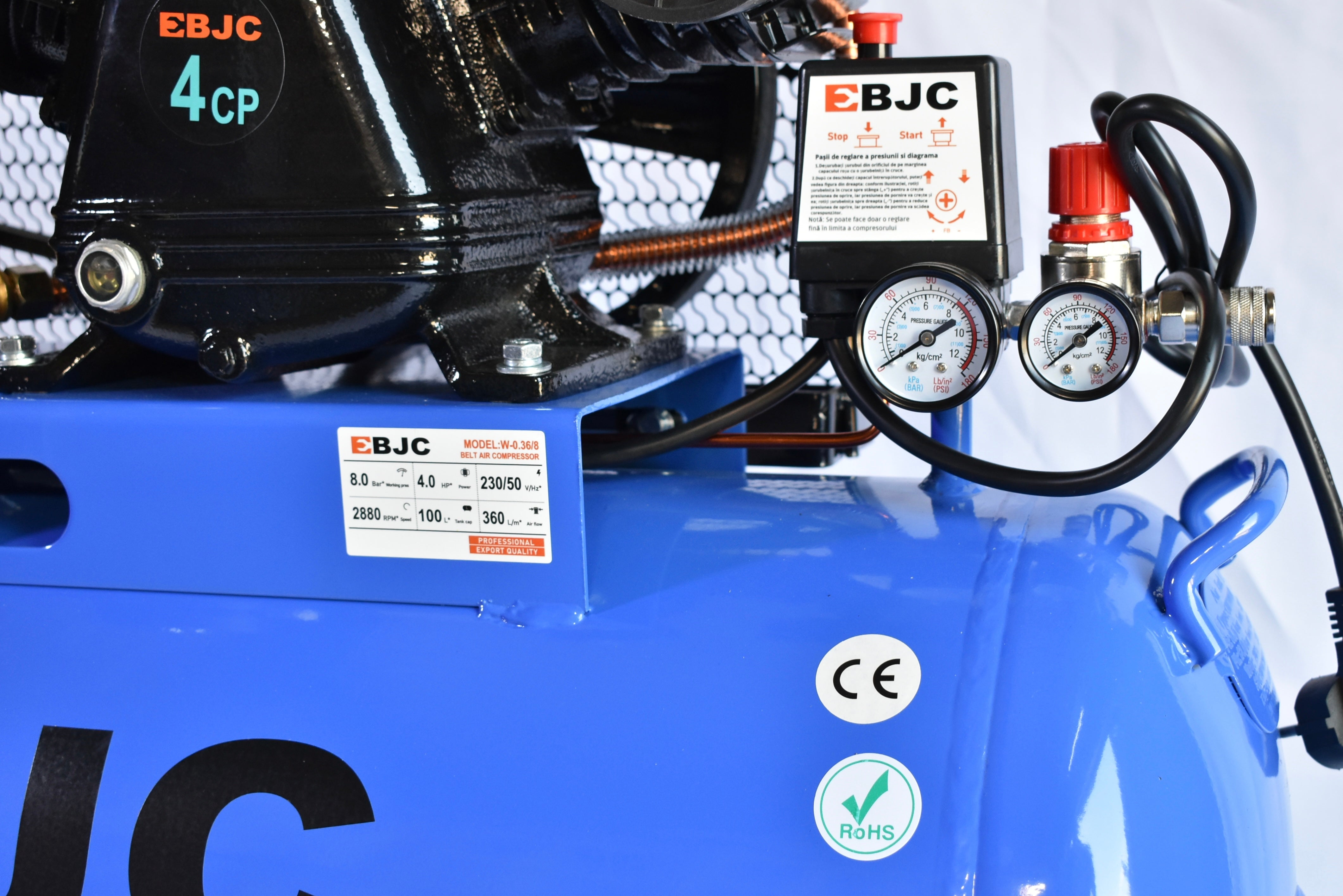 Compresor aer comprimat 100 Litri 500L/min 3 pistoane 220v Profesional Imagine secundară a produsului