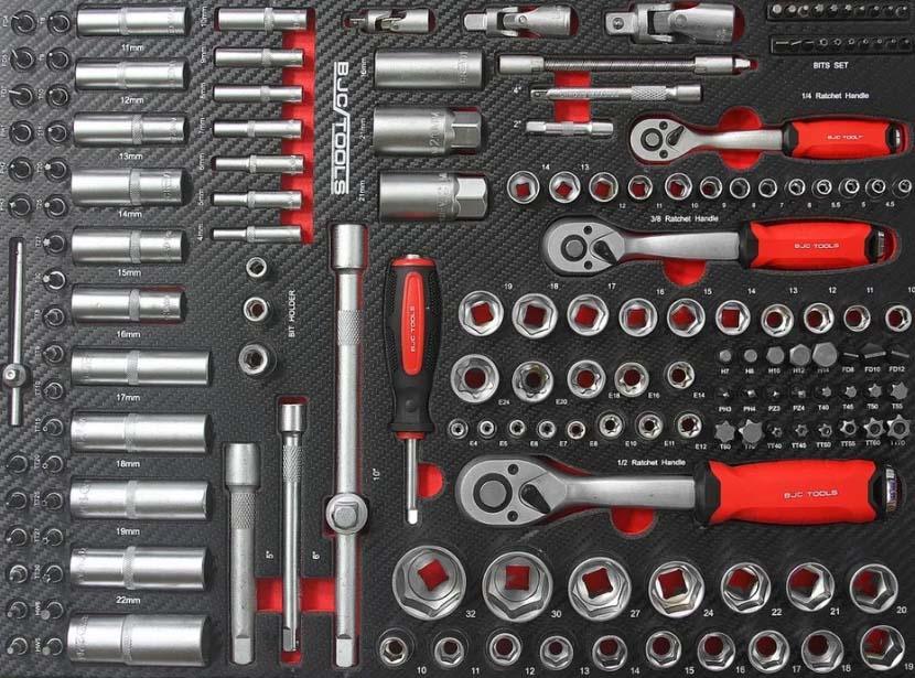 Dulap scule echipat Profesional 306 piese 7 sertare - Bjc tools