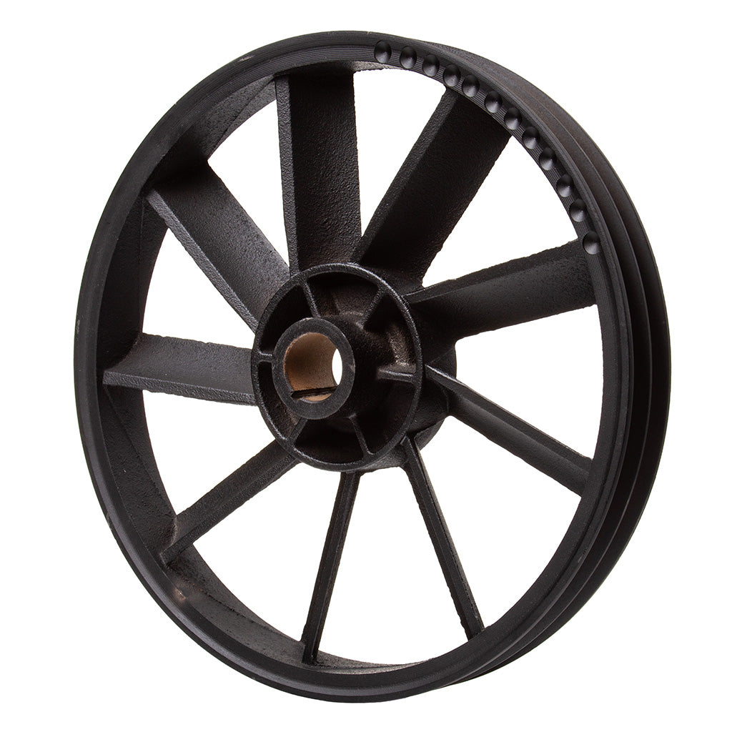 Fulie Pompa Compresor Fonta - 2 Canale - Diametru 310mm - Ax Conic 31mm - 34mm