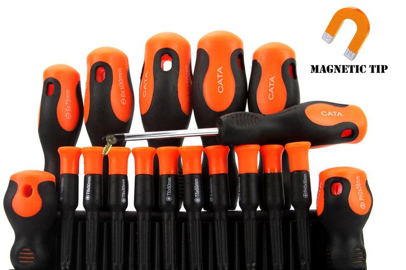 Set 18 șurubelnițe magnetice , drepte stea torx - Bjc tools