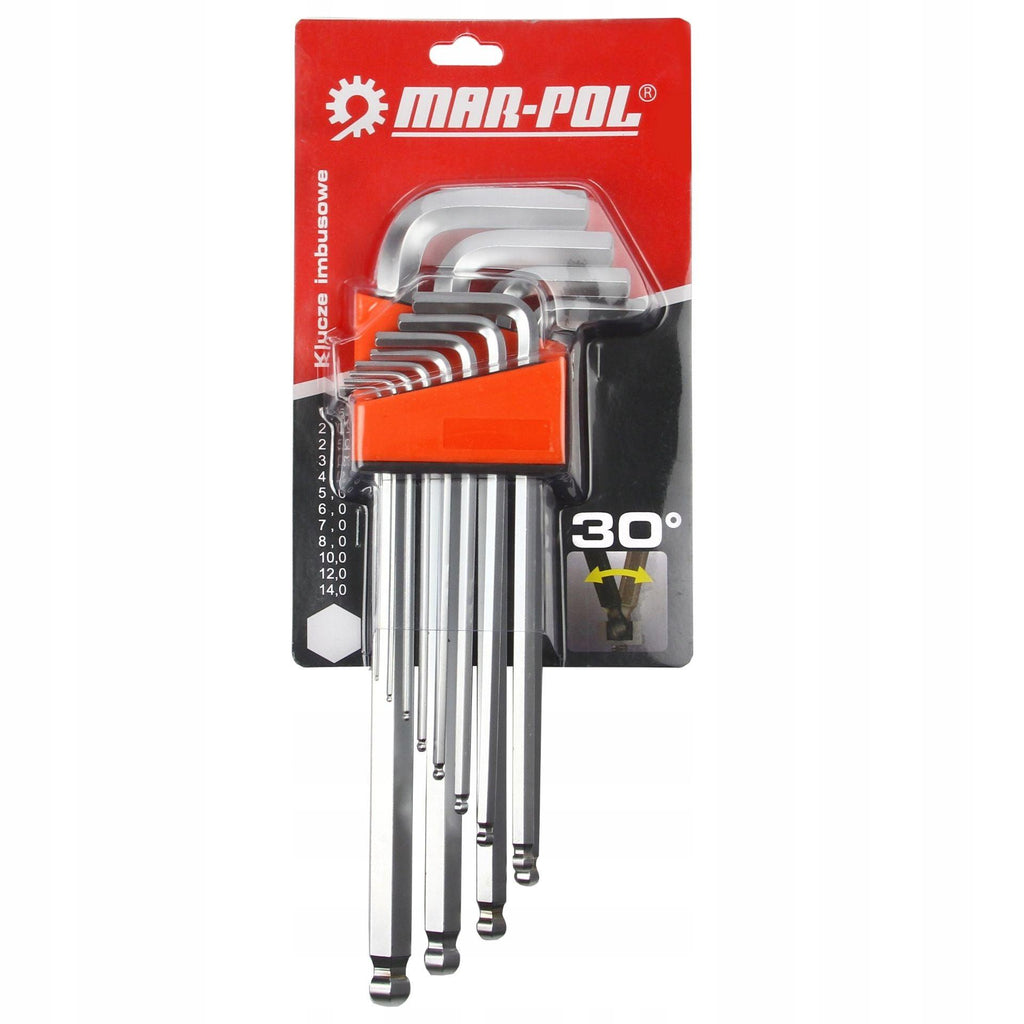 Set chei imbus hexagon tip L profesional 1.5 - 14 mm cu bila - Bjc tools