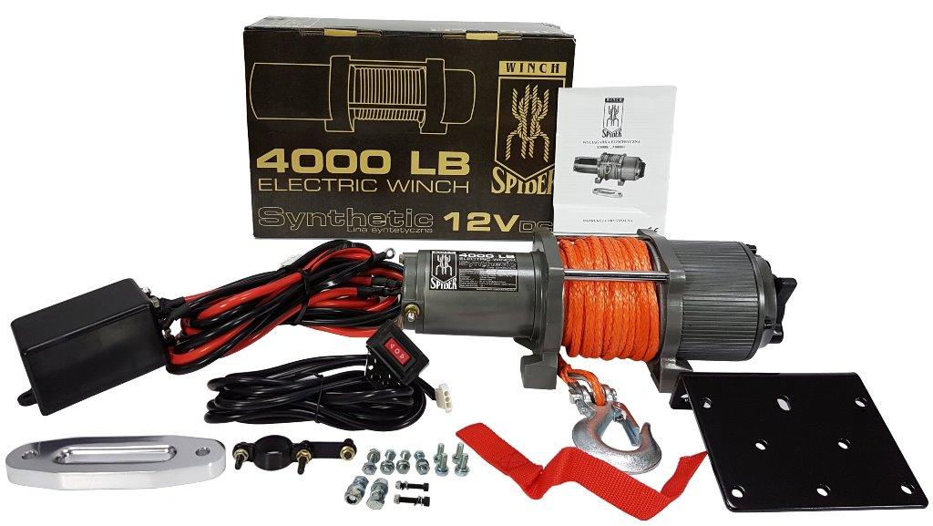 Troliu electric 12 volti 4000 lbs 1814kg coarda sintetica - Bjc tools