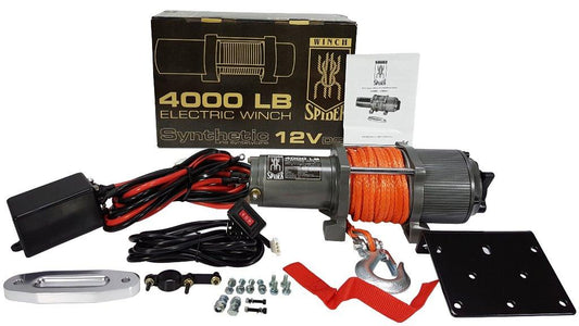 Troliu electric 12 volti 4000 lbs 1814kg coarda sintetica - Bjc tools