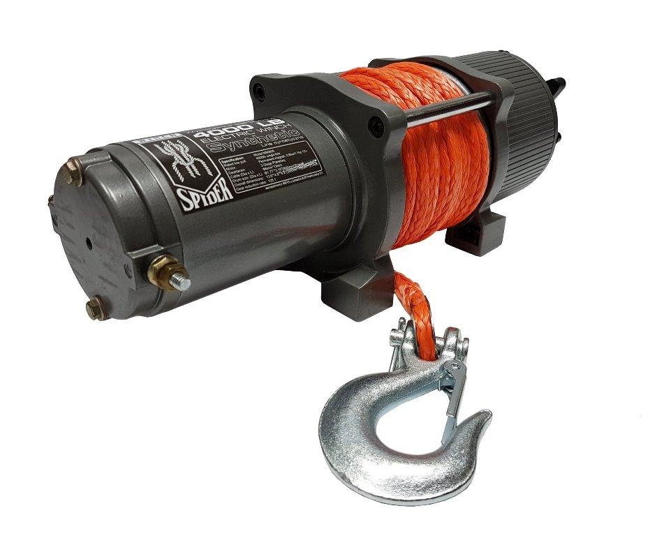 Troliu electric 12 volti 4000 lbs 1814kg coarda sintetica Imagine secundară a produsului