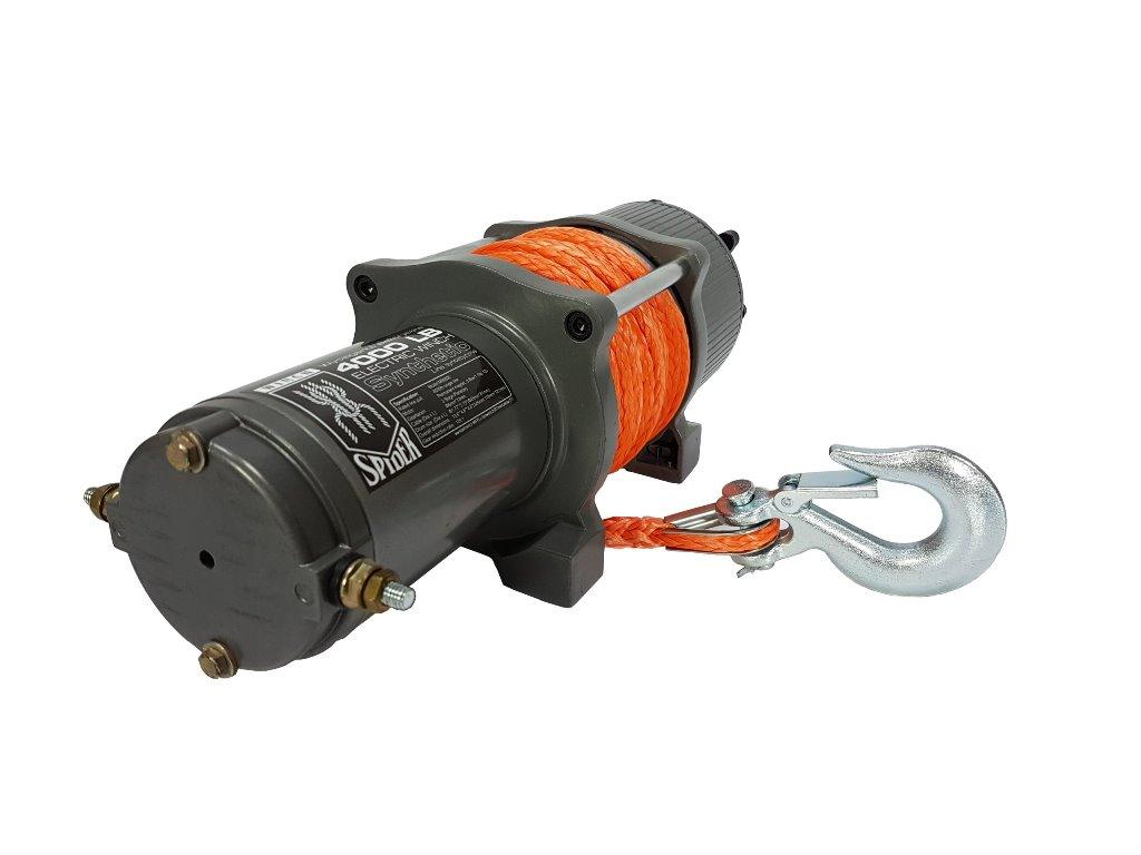 Troliu electric 12 volti 4000 lbs 1814kg coarda sintetica - Bjc tools