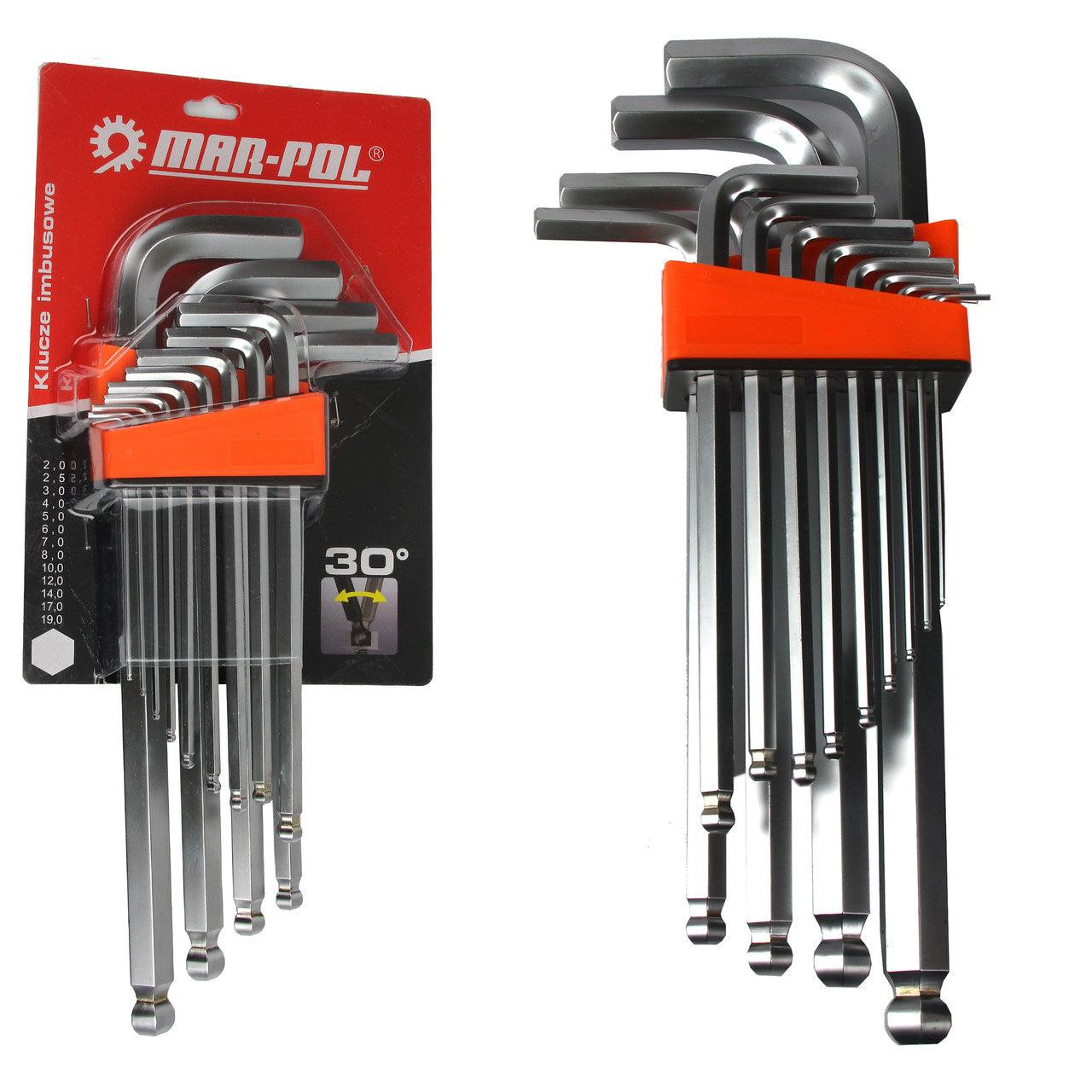 Set chei imbus cu bila si maner hexagon profesional 2mm - 19mm 13 piese Imagine secundară a produsului