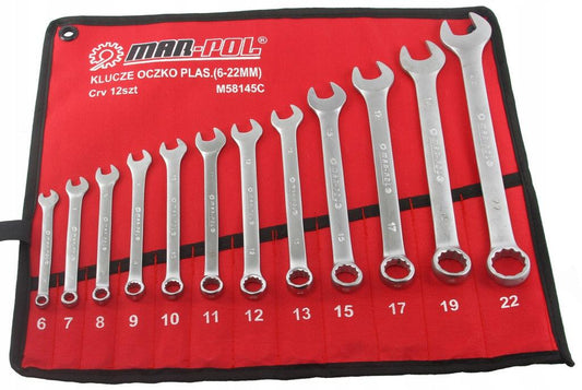 Set chei combinate fixe inelare 12 piese chrome vanadium 6 - 22 mm - Bjc tools