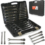 Trusa chei combinate cu clichet articulate 22 piese 6 - 32 mm profesional chrome vanadium cu 72 dinti - Bjc tools