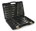 Trusa chei combinate cu clichet articulate 22 piese 6 - 32 mm profesional chrome vanadium cu 72 dinti - Bjc tools