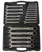Trusa chei combinate cu clichet articulate 22 piese 6 - 32 mm profesional chrome vanadium cu 72 dinti - Bjc tools