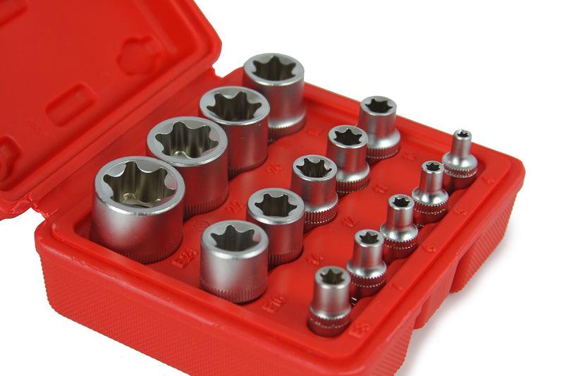Set chei tubulare E Torx 1/2 3/8 si 1/4 chrome vanadium 14 piese - Bjc tools