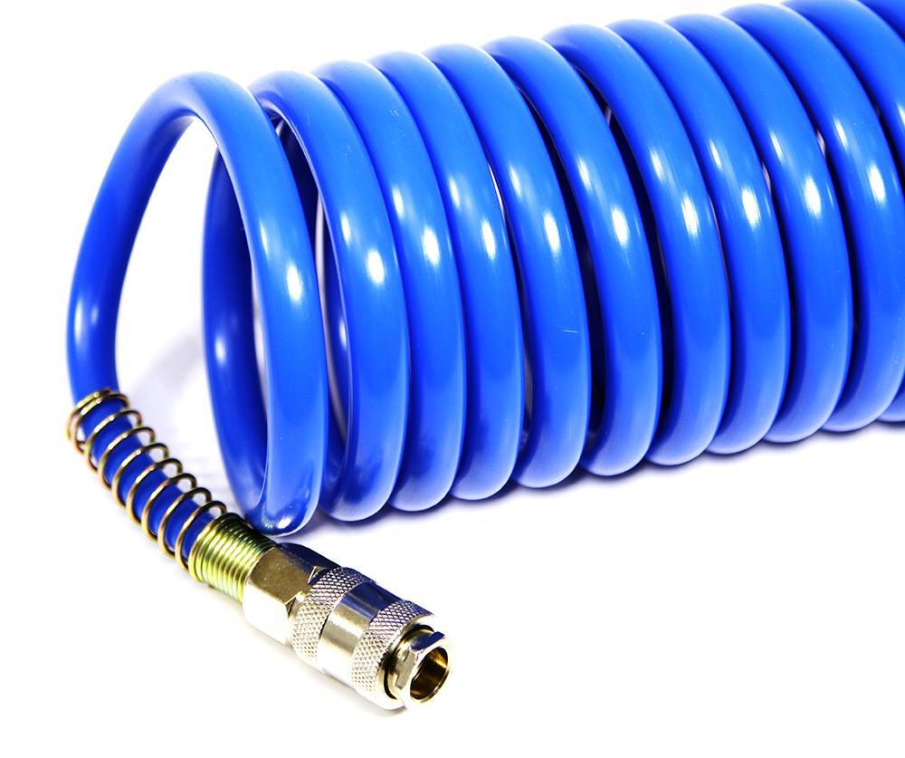 Furtun spiralat aer comprimat 20 metri 12x8mm Cuple incluse - Bjc tools