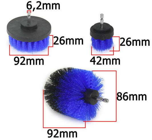 Set 3 perii nylon cu prindere la bormasina - Bjc tools