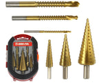 Set de forat 6 piese, Burghiuri de forat conice, Burghiu conic fier tabla si lemn - Bjc tools