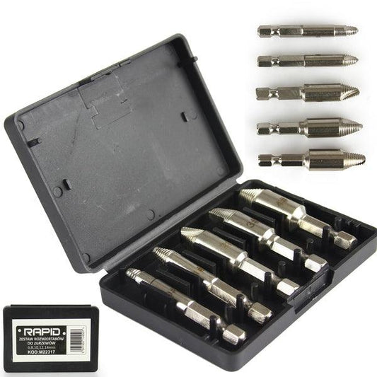 Set burghiu extractor suruburi rupte 5 piese - Bjc tools