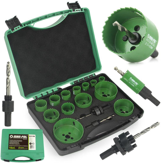 Set trusa carote bimetal Hss 16 piese 19-82mm - Bjc tools