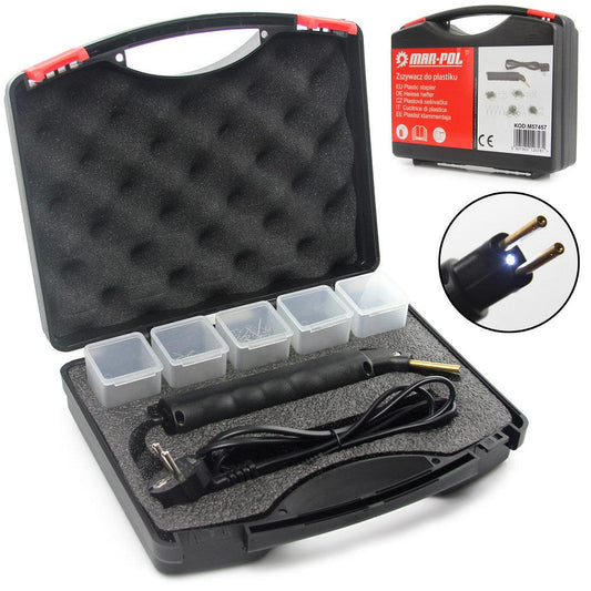 Pistol lipit plastic cu capse, Trusa reparatie piese plastic cu capse - Bjc tools