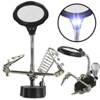 Suport ciocan de lipit cu Lupa Lampa Led si clesti - Bjc tools