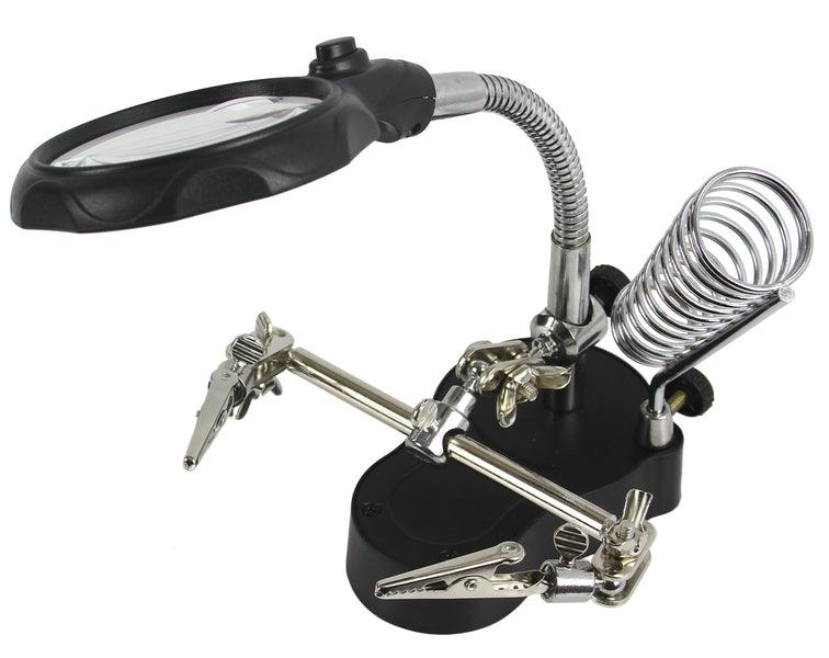 Suport ciocan de lipit cu Lupa Lampa Led si clesti Imagine secundară a produsului