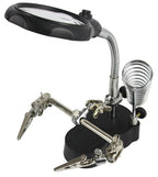 Suport ciocan de lipit cu Lupa Lampa Led si clesti - Bjc tools