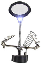Suport ciocan de lipit cu Lupa Lampa Led si clesti - Bjc tools