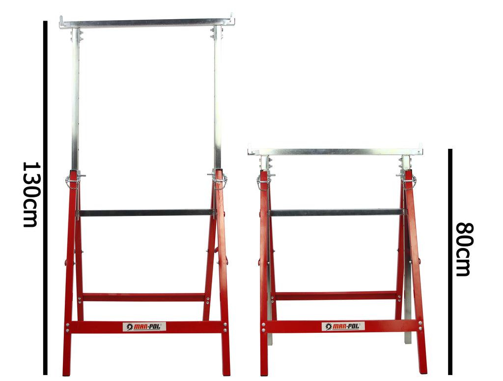 Set capre schela 2 x 150kg , capre sustinere pliabile si telescopice - Bjc tools