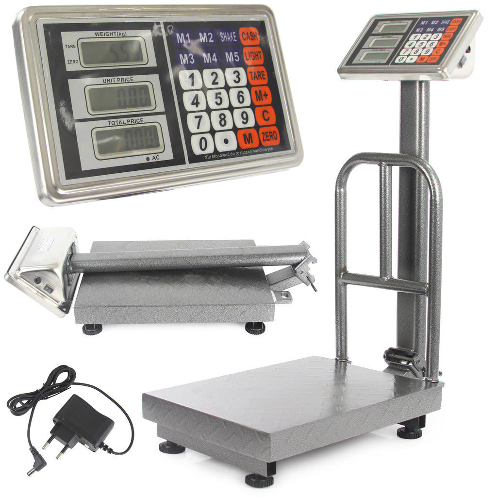 Cantar electronic 150 kg cu platforma ecran LCD si baterie - Bjc tools