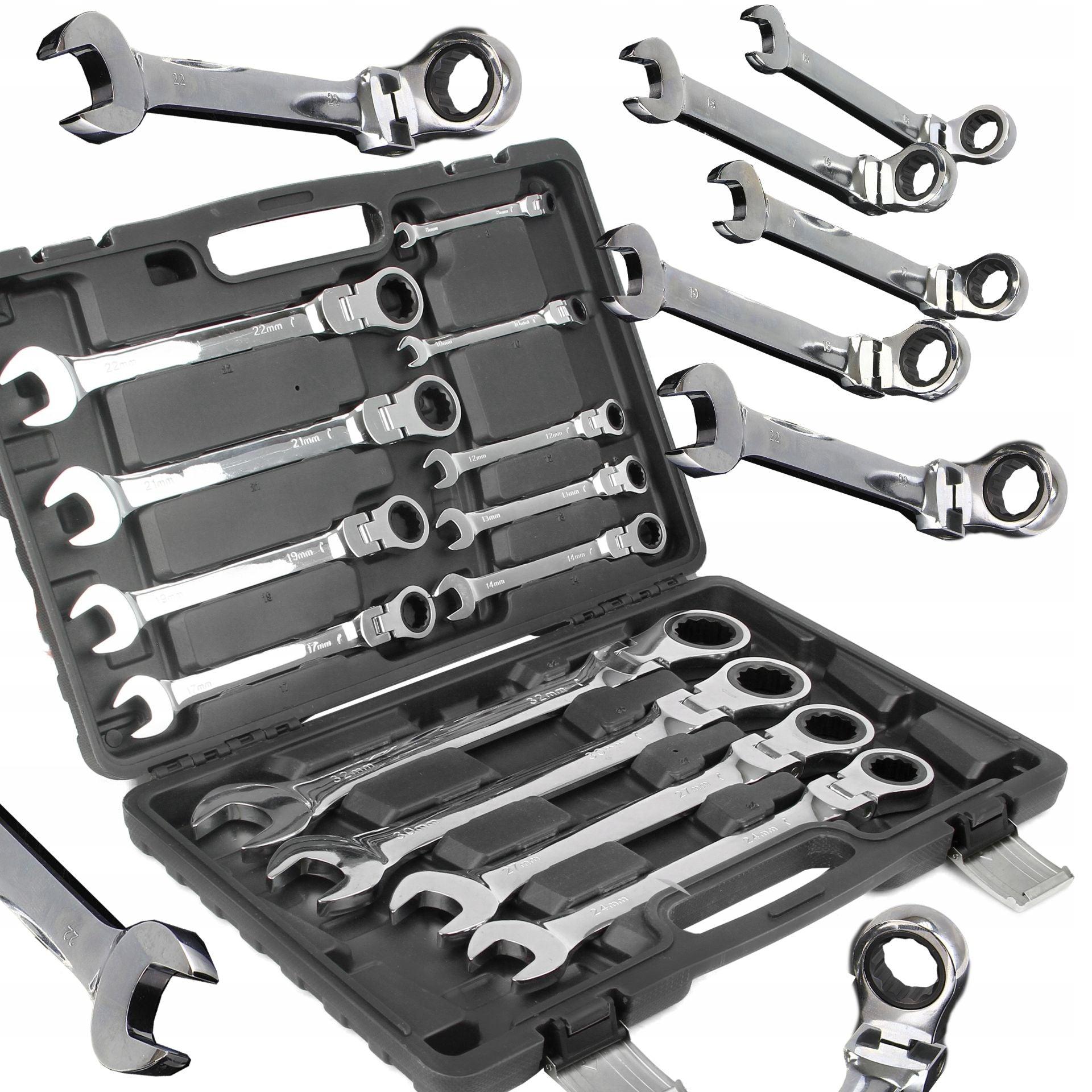 Trusa chei combinate articulate cu clichet 13 piese 8 - 32mm - Bjc tools Imagine principală a produsului