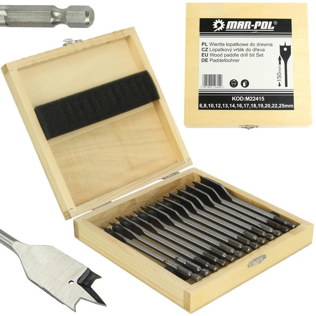 Set burghiu lemn 13 piese 6-25mm cu prindere hexagon pentru bormasina - Bjc tools