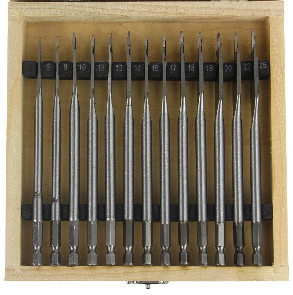 Set burghiu lemn 13 piese 6-25mm cu prindere hexagon pentru bormasina - Bjc tools