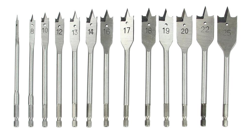 Set burghiu lemn 13 piese 6-25mm cu prindere hexagon pentru bormasina - Bjc tools