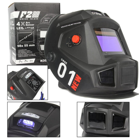 Masca sudura automata Profesională cu ventilator lanterna si vizor mare - Bjc tools