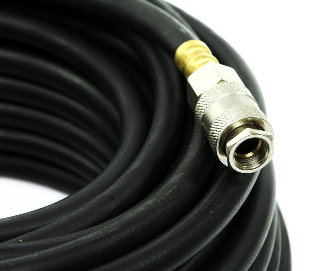 Furtun aer comprimat 15 metri 6×13 mm din cauciuc cu mufe rapide - Bjc tools
