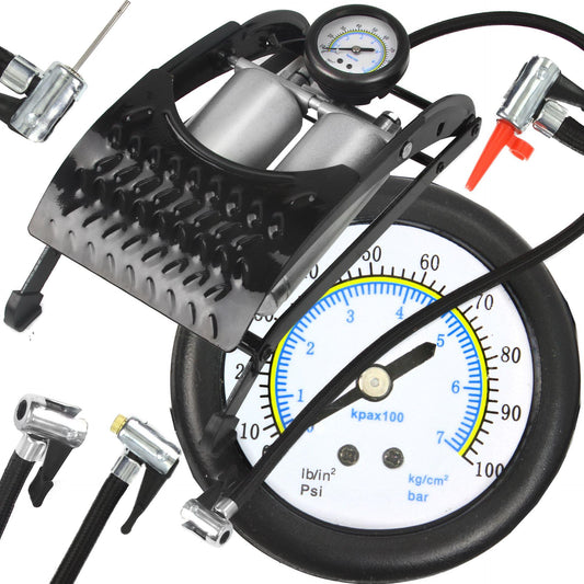 Pompa de umflat la picior cu piston dublu 7 bari - Bjc tools