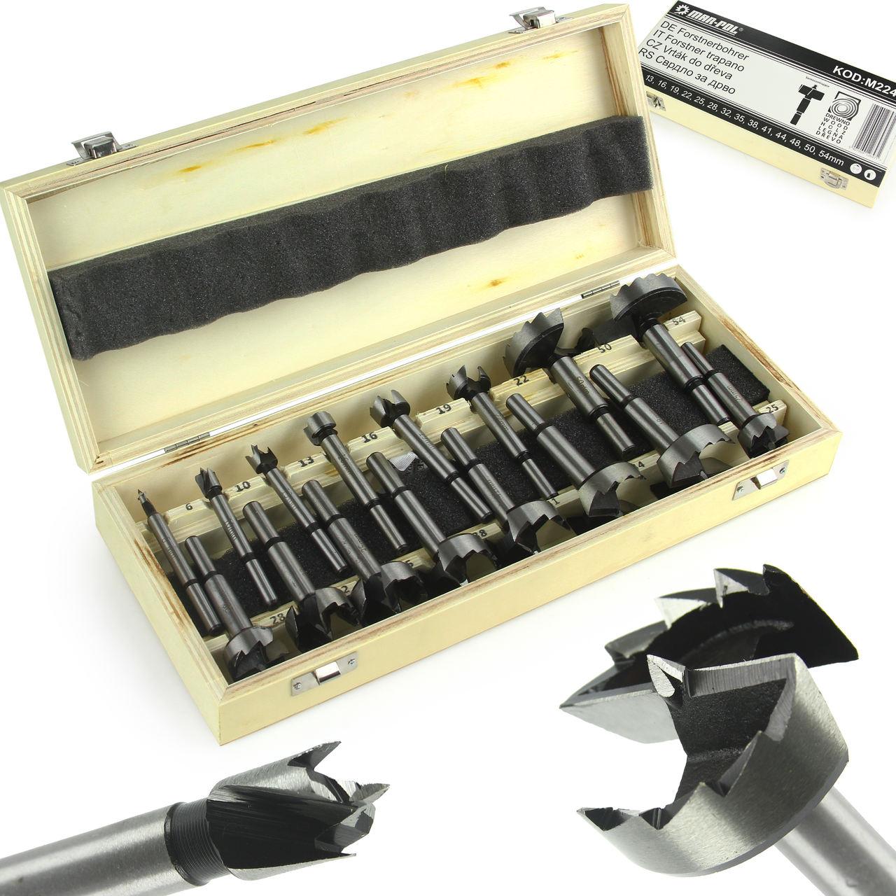 Set burghie lemn 16 piese 6-54mm, set freze lemn, set burghiuri lemn - Bjc tools