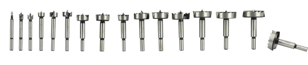 Set burghie lemn 16 piese 6-54mm, set freze lemn, set burghiuri lemn - Bjc tools