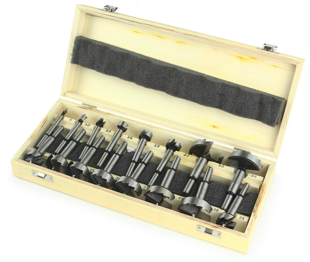 Set burghie lemn 16 piese 6-54mm, set freze lemn, set burghiuri lemn - Bjc tools